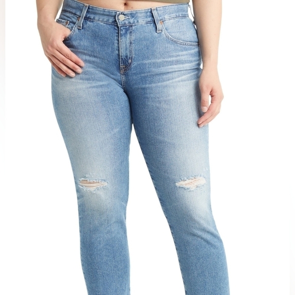 AG 22 Years Landmark Destructed Ex-Boyfriend Distressed Slim Fit Jeans 32 - Picture 1 of 8